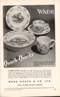 wade heath company ltd 1953 quack duck nursery ware pottery vintage ad