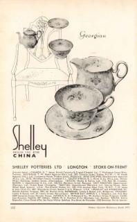 shelley potteries ltd 1953 georgian english fine bone china vintage ad