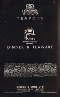 gibson sons ltd 1953 royal harvey teapots dinner teaware vintage ad