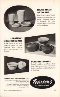 pearson company ltd 1953 peanco cook ware vase pudding bowl vintage ad