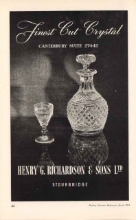 henry g richardson sons ltd 1953 canterbury suite crystal vintage ad