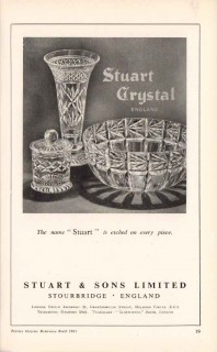stuart sons ltd 1953 crystal name etched glass vintage ad