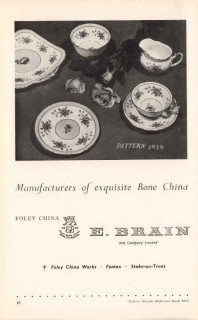 e brain company ltd 1953 bone china pattern 3039 pottery vintage ad