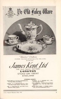 james kent ltd 1953 windsor pattern old foley ware pottery vintage ad