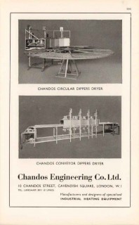 chandos engineering company ltd 1947 dippers dryer pottery vintage ad