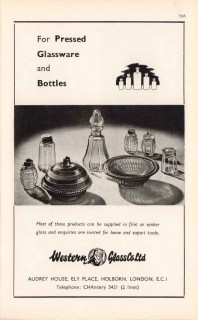 western glass company ltd 1947 pressed glassware bottles vintage ad