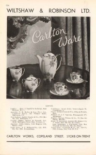 wiltshaw robinson ltd 1947 carlton ware teaware pottery vintage ad