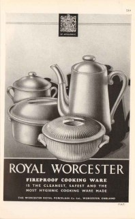 worcester royal porcelain company ltd 1947 cooking ware vintage ad