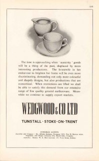 wedgwood company ltd 1947 quality general earthenware vintage ad