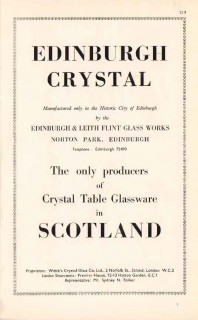 edinburgh leith flint glass works 1947 crystal glassware vintage ad