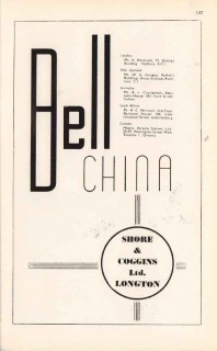 shore coggins ltd 1947 bell china jug cup saucer pottery vintage ad