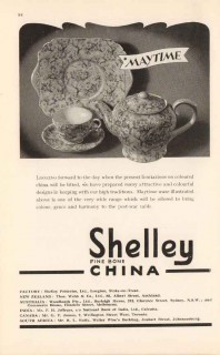 shelley potteries ltd 1947 maytime post-war fine bone china vintage ad
