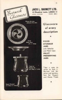 jack l barnett ltd 1947 barnook glassware food storage vintage ad