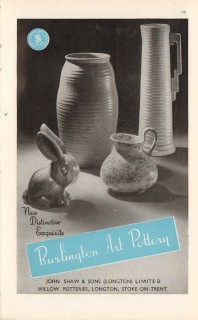 john shaw sons ltd 1947 burlington art pottery distinctive vintage ad