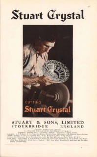 stuart sons ltd 1947 cutting crystal stourbridge eng glass vintage ad
