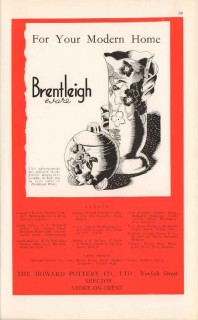 howard pottery company ltd 1947 brentleigh ware vintage ad