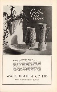 wade heath company ltd 1947 gothic ware ceramics pottery vintage ad