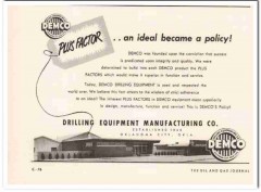 Drilling Equipment Mfg Company 1959 Vintage Ad Oil DEMCO Plus Factor Drilling Equipment Mfg Company 1959 Vintage Ad Oil DEMCO Plus Factor