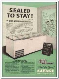 Savage Arms Corp 1952 Vintage Ad Ice Cream Cabinet Sealed Moisture Savage Arms Corp 1952 Vintage Ad Ice Cream Cabinet Sealed Moisture