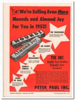 peter paul inc 1952 selling more mounds almond joy candy vintage ad peter paul inc 1952 selling more mounds almond joy candy vintage ad
