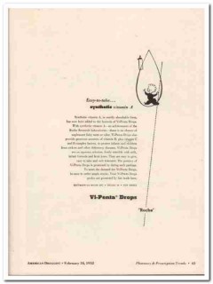 hoffmann-la roche inc 1952 vi-penta drops vitamin a medical vintage ad