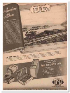 Boyle Leather Goods Company 1946 Vintage Ad Luggage Railroad Wide Band