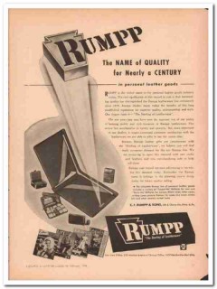 C F Rumpp Sons 1946 Vintage Ad Personal Leather Goods Quality Century