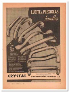 Crystal Plastics Company 1946 Vintage Ad Lucite Plexiglas Handles