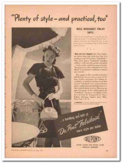 du pont company 1946 fabrikoid margaret finlay belt handbag vintage ad