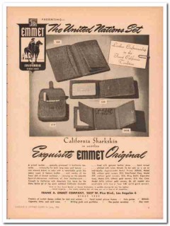 Frank A Emmet Company 1946 Vintage Ad Sharkskin United Nations Set