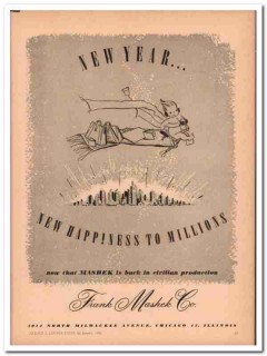 Frank Mashek Company 1946 Vintage Ad Leather Goods Production New Year