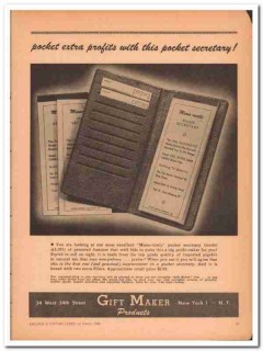 Gift Maker Products Inc 1946 Vintage Ad Pocket Secretary Memo-Matic