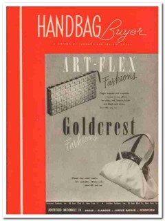 goldcrest fashions inc 1946 washable white plastic handbag vintage ad
