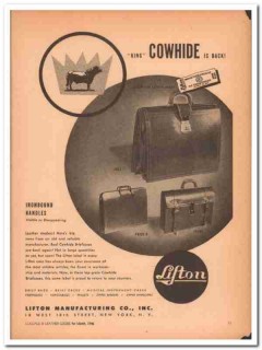 Lifton Mfg Company 1946 Vintage Ad Luggage Brief Cases King Cowhide