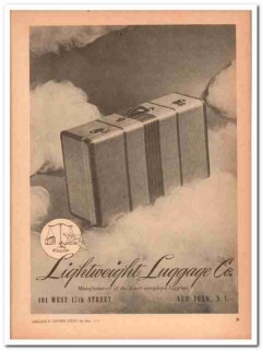 Lightweight Luggage Company 1946 Vintage Ad Manufacturers Finest