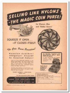 Light Step Appliance Company 1946 Vintage Ad Leather Magic Coin Purse
