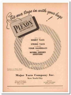 major yarn company 1946 plexon our tags your bag handbag vintage ad major yarn company 1946 plexon our tags your bag handbag vintage ad