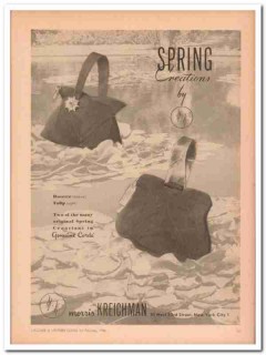 morris kreichman 1946 corde spring creations handbag vintage ad