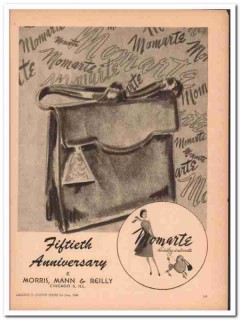 morris mann reilly inc 1946 momarte 50 anniversary handbag vintage ad