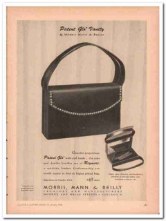morris mann reilly inc 1946 patent glo vanity handbag vintage ad