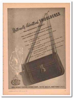 new rexbilt leather goods corp 1946 advertised shoulderex vintage ad
