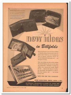 Noymer Mfg Company 1946 Vintage Ad Leather Billfolds Wallets New Ideas