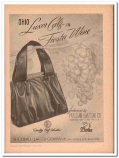 ohio leather company 1946 luxor calf parisian handbag vintage ad