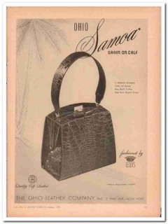 ohio leather company 1946 samoa grain calf lewis handbag vintage ad