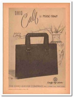 ohio leather company 1946 calf pekoe grain coblentz handbag vintage ad