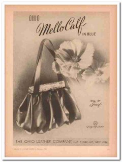 ohio leather company 1946 mello calf blue josef handbag vintage ad