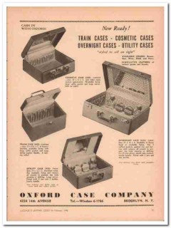 Oxford Case Company 1946 Vintage Ad Luggage Train Cosmetic Overnight
