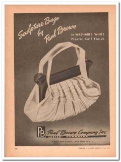 paul brown company 1946 sculpture bags plastic calf handbag vintage ad