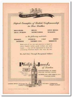 Philip Jacobs Of London 1946 Vintage Ad Leather Goods Craftsmanship Philip Jacobs Of London 1946 Vintage Ad Leather Goods Craftsmanship