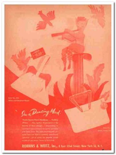 robbins weitz inc 1946 dance vanity square plastic handbag vintage ad